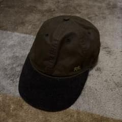 RRL ダブルアールエル コーデュロイオイルドキャップ ブラウン ロゴ