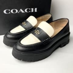 美品】COACH ルーシー 厚底 レザーローファー チャンキーヒール 23.5