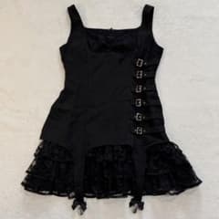 AVENCHUMU Buckle belt garter dress 黒 S - メルカリ