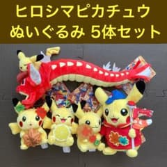 新品】ポケモンセンターヒロシマ ピカチュウぬいぐるみ 5種類 セット