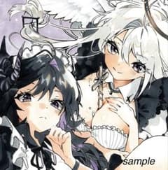 d*9様 【天使と悪魔の冥土様】オリジナル手描きイラスト☆アナログ