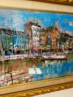 港の風景 油彩画 6f [脇田 洋](オン フルール)特価 ¥20000~!! - メルカリ