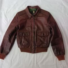 Golden Bear ブラウンレザー革製ジャケット、80年ヴィンテージ - メルカリ