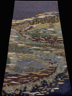 美品】袋帯 明綴 水面 紫グラデーション キラキラ お太鼓柄 - メルカリ