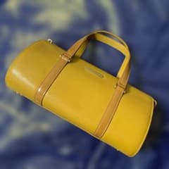 Burberryバーバリー/ノバチェック本革ドラムバッグ/ハンドバッグ