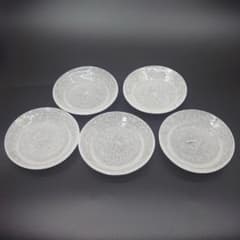 倉敷ガラス】小谷眞三作 吹きガラス白の泡 小皿五客セット - メルカリ