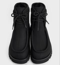 チャールズ&キース ファーブーツ スノーブーツ ショート ブラック 23cm