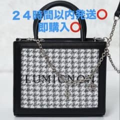 Lumignon houndstooth 2way bag ブラック - メルカリ