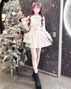 ビッグリボンツイードプリーツワンピース XS ホワイト - メルカリ