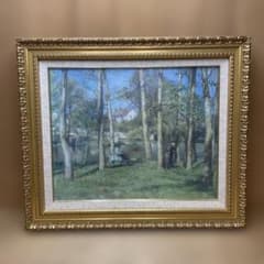 大原美術館 絵画 児島虎次郎「岸の森」1909年（明治42年） 複製画 金縁