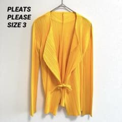 極美品✨PLEATS PLEASE プリーツ ノーカラー イエロー 長袖 - メルカリ