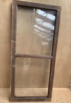 戦前古い木枠ゆらゆらガラス戸2分割 店舗建具古家具仕切り古民家