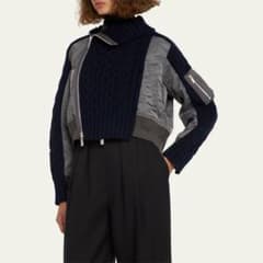 sacai サカイ ニットドッキングMA-1ジャケット ブルゾン - メルカリ