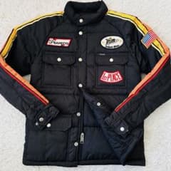 未使用級✨️ショット レーシングジャケットS 中綿ロゴ刺繍 ブラック