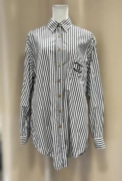 CHANEL シャネル ストライプ 長袖シャツ 38 コットン ヴィンテージ