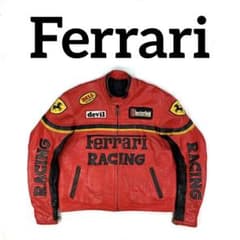 神レア】 Ferrari 本革 レーシングジャケット 刺繍 フェラーリ - メルカリ