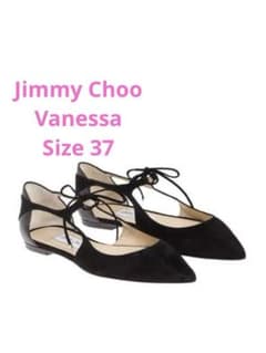 ジミーチュウ☆Vanessa☆黒スエード フラットシューズ☆37 - メルカリ