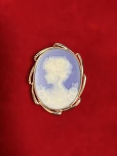 ステファン ストーンカメオ ブローチ 花と巻き髪の少女 SV925（QVC