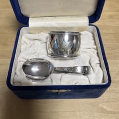 和レトロ 三越 特選 銀製 シルバー ベビースプーン＆ナプキンリング