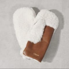 クロエ ミトン 手袋 グローブ ブラウン キャメル ボア ムートン キッズ