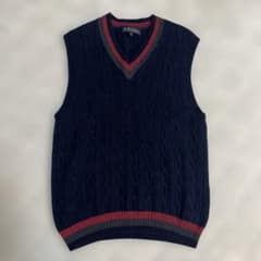 ブルックスブラザーズ ケーブルニットベスト イタリアンラムウール S