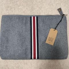 コンランショップ グレー ストライプ クラッチバッグ約34cm - メルカリ