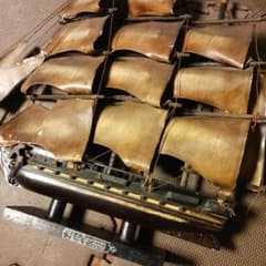 アメリカ軍艦の 船 置物 レトロ傷汚れあり - メルカリ