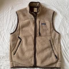 00s パタゴニア フリースベスト ベージュ ブラウン レトロx 23045