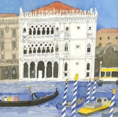 新品】安野光雅「ベニスの船着場」ポスター 複製画 額付 - メルカリ