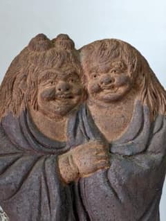 ⭐超希少！ 唐津焼 寒山拾得像 仏像 置物 仏教美術 遺品少数 古美術品