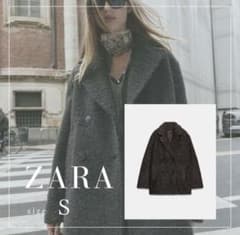 ZARA ブークレダブルブレストミディ丈コート S - メルカリ