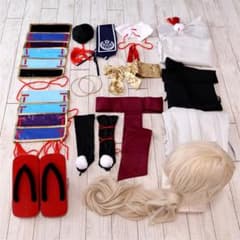 刀剣乱舞 今剣 通常 正装 戦闘衣装＋ウィッグ＋靴（一本下駄） M