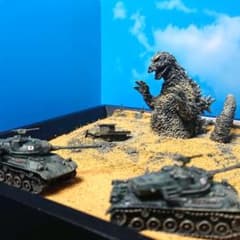ゴジラ対自衛隊 61式戦車 (モスラ対ゴジラ) ジオラマ - メルカリ