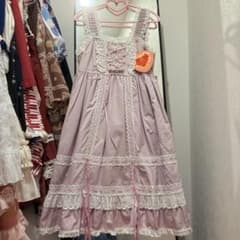 babydoll 白xラベンダー ジャンパースカート - メルカリ