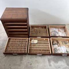 時計風防がたくさん入った小引き出し 5杯 時計部品 針 腕時計 デッド