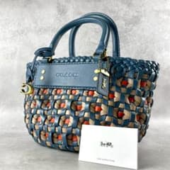 未使用級】COACH コーチ カゴバッグ ブルー系 2044-603 - メルカリ