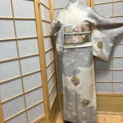 のあ様［4353］訪問着 美品 雪輪花文 金銀彩 逸品 正絹 着物 袷 - メルカリ