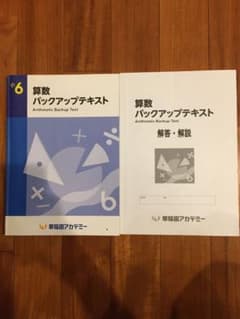 早稲田アカデミー 小6 算数 バックアップテキスト 中学受験 早稲アカ