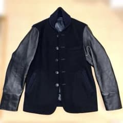 美品 BLUE BLUE ドリルメルトンアワードジャケット スタジャン M