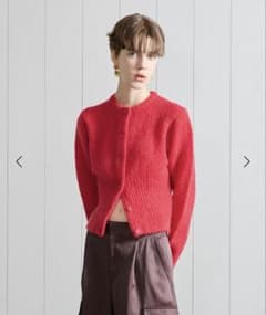 美品】H BEAUTY&YOUTH ウールモヘヤ ショートカーディガン レッド