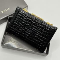 未使用】BALLY バリー カードケース アタッシュケース型 クロコ型押し