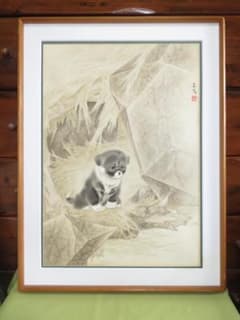 ◇ 米春茂（ライスチュンマオ） 題不明 中国画（水彩） 国家一級美術師