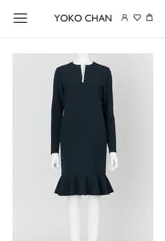 YOKO CHAN ネイビー フリル裾 ワンピース 入学式などに - メルカリ