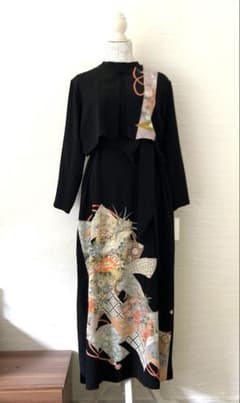 黒留袖リメイク スタンドカラーワンピース他3点セット - メルカリ