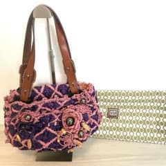 美品】JAMIN PUECH パッチワーク 花柄 バッグ ショルダー ハンド