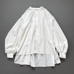 25SS 美品✨ビアズリー ソデリブフレアシャツ バンドカラー シャツ