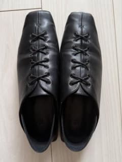 studio doe ブラックレザー レースアップシューズ - メルカリ
