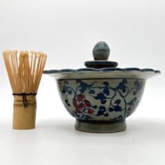 中国美術 元時代 青花唐草釉裏紅蓋物 大元国至正八年 中国古陶磁