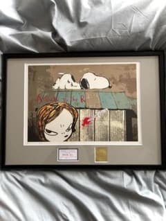 マット額装付/DEATHNYC/限定アートポスター/奈良美智/スヌーピー