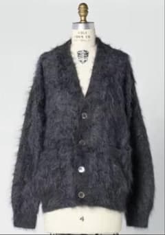 BLAMINK ブラミンク カシミヤファー Vネックカーディガン グレー 38